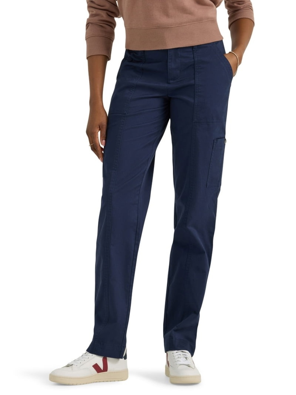 Lee Navy Straight-Leg Cargo Pants for Women